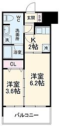 名古屋市営名城線 茶屋ヶ坂駅 徒歩8分の賃貸マンション 12階2Kの間取り