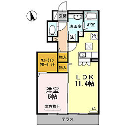 都営大江戸線 練馬春日町駅 徒歩13分の賃貸アパート 1階1LDKの間取り