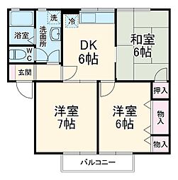 東京メトロ有楽町線 地下鉄成増駅 徒歩16分の賃貸アパート 1階3DKの間取り