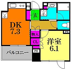 ボワエトワール立石 3階1DKの間取り