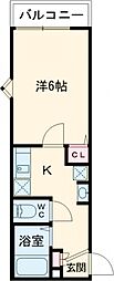 東武東上線 成増駅 徒歩5分の賃貸アパート 1階1Kの間取り