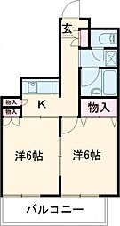 グランシャリオ 1階2Kの間取り