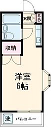京王線 仙川駅 徒歩18分の賃貸アパート 1階ワンルームの間取り