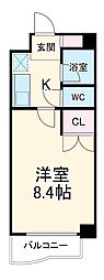 シテイライフ高社 1Kの間取図画像
