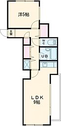 コア・イースト 1階1LDKの間取り