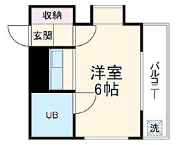 名古屋市営鶴舞線 川名駅 徒歩5分の賃貸マンション 3階ワンルームの間取り