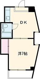 塚田ビル 4階1DKの間取り