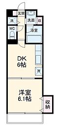 東葉高速鉄道 村上駅 徒歩5分の賃貸マンション 3階1DKの間取り