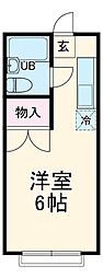京成本線 京成大久保駅 徒歩13分の賃貸アパート 2階1Kの間取り