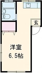 ウッディハウス 2階ワンルームの間取り