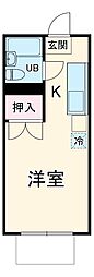 エステートピア慶 2階ワンルームの間取り