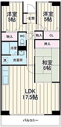 東葉高速鉄道 八千代緑が丘駅 徒歩18分の賃貸マンション 4階3LDKの間取り