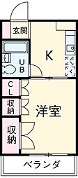 JR中央線 武蔵境駅 バス10分 大沢下車 徒歩5分の賃貸マンション 3階1DKの間取り