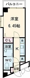 東武伊勢崎線 西新井駅 徒歩16分の賃貸マンション 2階1Kの間取り