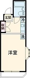 JR山手線 大塚駅 徒歩5分の賃貸マンション 2階ワンルームの間取り