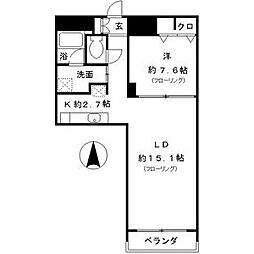 名古屋市営東山線 新栄町駅 徒歩2分の賃貸マンション 7階1LDKの間取り