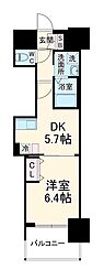 エステムプラザ名古屋駅前プライムタワー 1DKの間取図画像