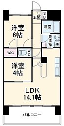 Ｌａ　Ｄｏｕｃｅｕｒ山王 2階2LDKの間取り