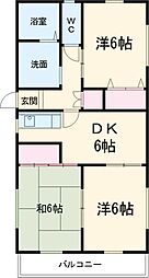 ＰＡＴＩＯ楠 3階3DKの間取り