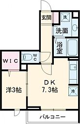 JR中央線 国分寺駅 徒歩6分の賃貸アパート 2階1DKの間取り