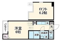 名鉄名古屋本線 栄生駅 徒歩3分の賃貸アパート 1階1Kの間取り