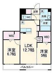 アルストロメリア 3階2LDKの間取り