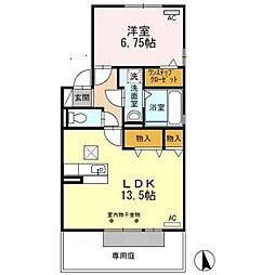 ボヌール坂巻 1LDKの間取図画像