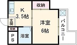 京王相模原線 京王堀之内駅 徒歩10分の賃貸マンション 4階1Kの間取り