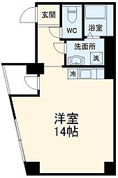 サンシャイン江川町 4階ワンルームの間取り