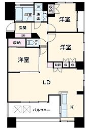 名古屋市営桜通線 丸の内駅 徒歩5分の賃貸マンション 2階3LDKの間取り
