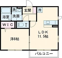 京王線 中河原駅 徒歩11分の賃貸アパート 2階1LDKの間取り