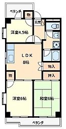サンビーム行徳 2階3DKの間取り