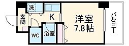 名古屋市営東山線 今池駅 徒歩4分の賃貸マンション 13階1Kの間取り