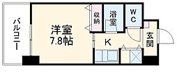名古屋市営東山線 今池駅 徒歩4分の賃貸マンション 7階1Kの間取り