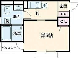 小田急小田原線 豪徳寺駅 徒歩3分の賃貸アパート 3階1Kの間取り