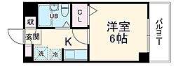 名古屋市営鶴舞線 川名駅 徒歩9分の賃貸マンション 4階1Kの間取り