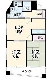 パルティーレII 3階2LDKの間取り
