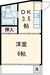 松屋ビル 2階1Kの間取り