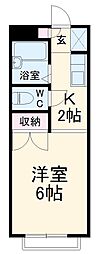 名古屋市営名城線 砂田橋駅 徒歩16分の賃貸アパート 2階1Kの間取り