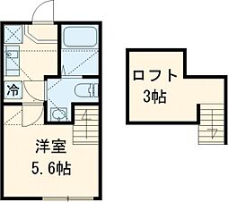イシュガルド八王子 2階1Kの間取り