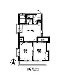それいゆ一ツ橋　弐番館 1階2LDKの間取り