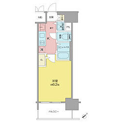 プレサンス名古屋STATIONビジュ ワンルームの間取図画像