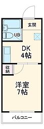 名古屋市営東山線 今池駅 徒歩3分の賃貸マンション 4階1DKの間取り