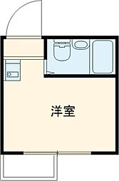 京王線 明大前駅 徒歩7分の賃貸マンション 2階ワンルームの間取り