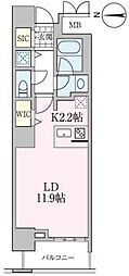 東京メトロ日比谷線 南千住駅 徒歩5分の賃貸マンション 14階1Kの間取り