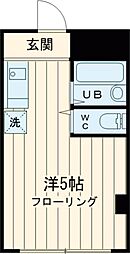 京王線 芦花公園駅 徒歩4分の賃貸アパート 3階ワンルームの間取り
