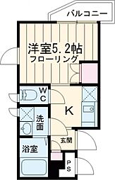 東京メトロ千代田線 町屋駅 徒歩3分の賃貸マンション 1階1Kの間取り