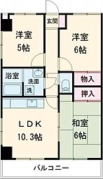 都営大江戸線 光が丘駅 徒歩13分の賃貸マンション 3階3LDKの間取り