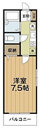 京王線 明大前駅 徒歩10分の賃貸マンション 1階1Kの間取り