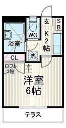 アイランドＢ 1階1Kの間取り